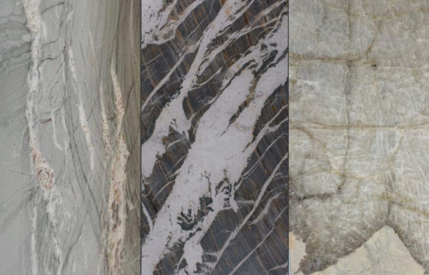 Grau-weiß-braune Granitarbeitsplatten Muster